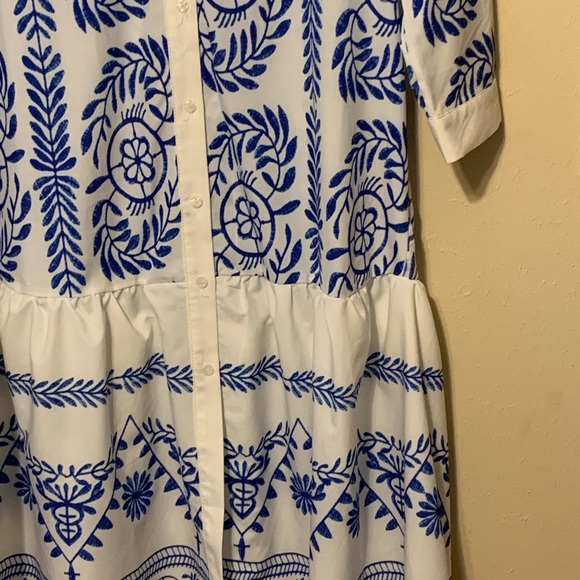 Goodnight Macaroon Mon Blue White Shirt Dress - Picture 4 of 13
